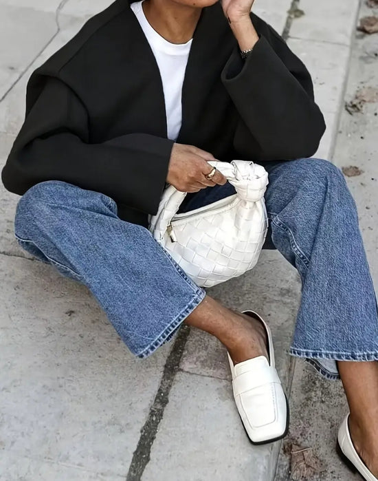 Oversize-Blazer im kastenförmigen Schnitt – Musta