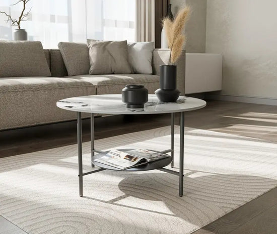 Lumo Kivipintainen Sohvapöytä Ø80 cm