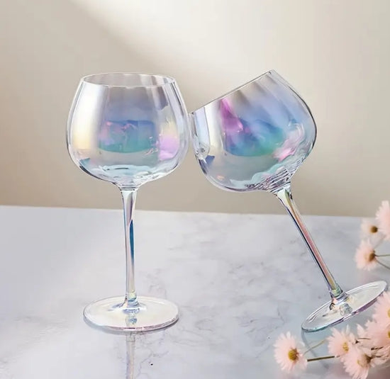 Kristallinen sateenkaariviinilasi