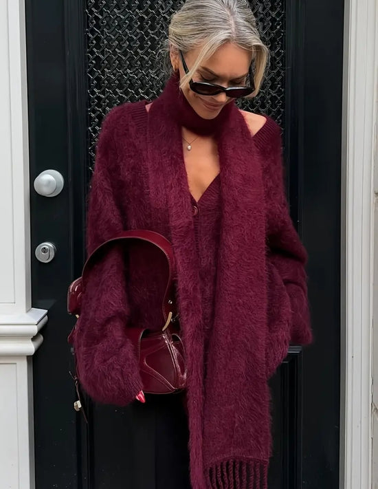 Wine Dream Knit Cardigan