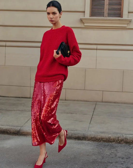 Shine Bright Sequin Midi Skirt