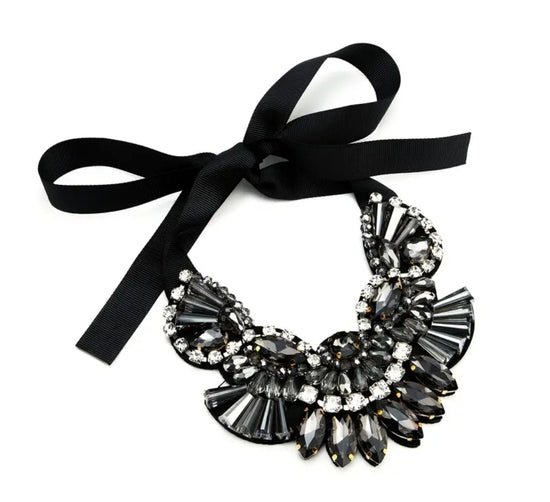 Midnight Statement Ribbon Necklace