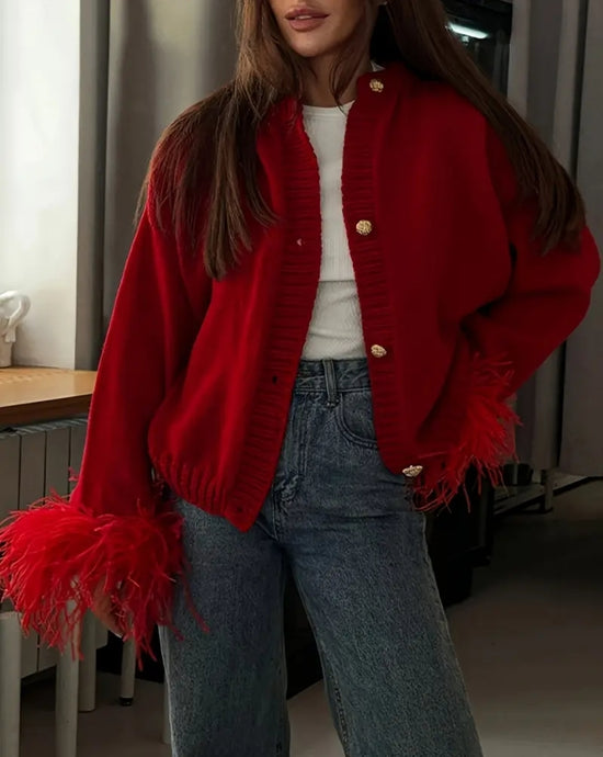 Ruby Feather Knit Cardigan