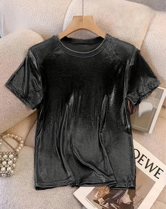 Velvet Noir Tee – satiininen t-paita musta