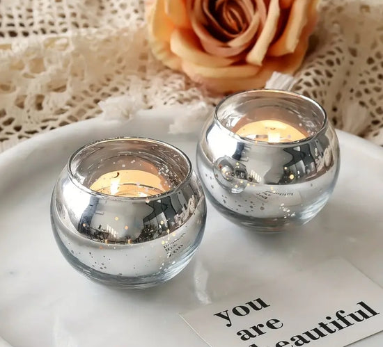 Silver Glow – Kromatut tuikkulyhdyt 2-kpl setti