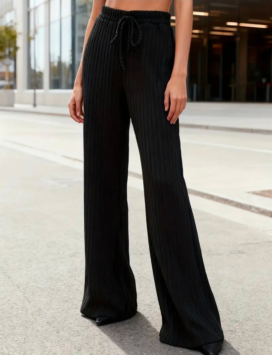 Ribbed Flow Pants™ – rennot mutta elegantit leveälahkeiset rib-housut