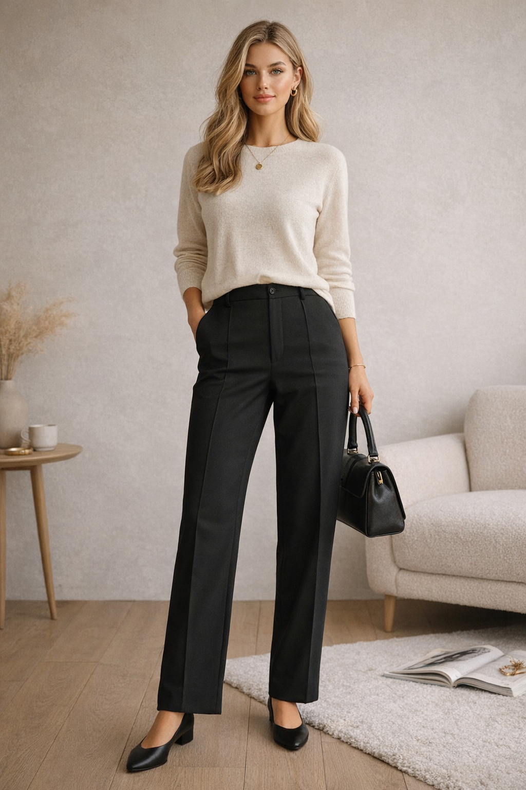 Mustat suorat housut – koko XL