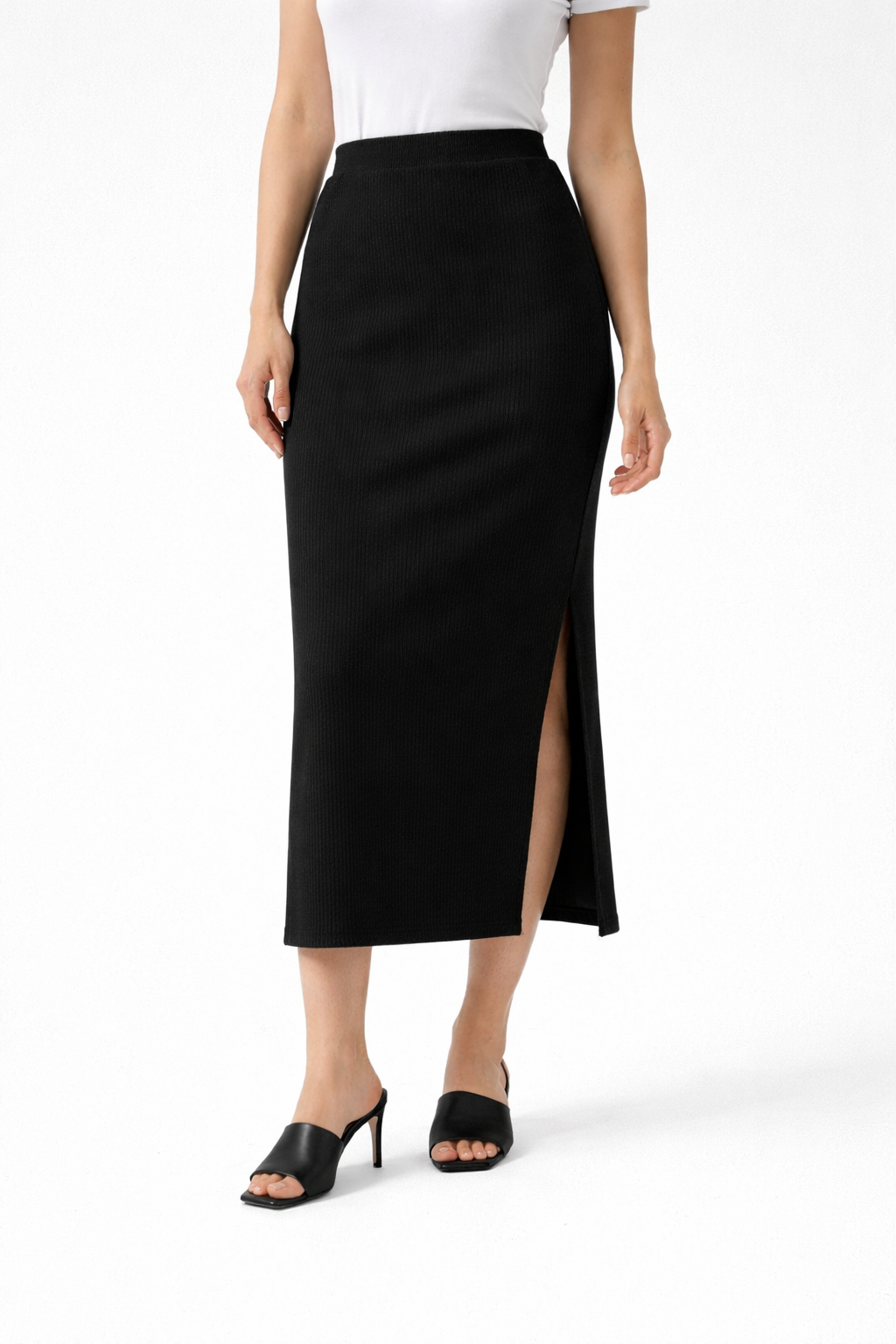 Ribbi-kynähame sivuhalkiolla – musta | koko L