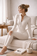 Sculpt Zip Jumpsuit white