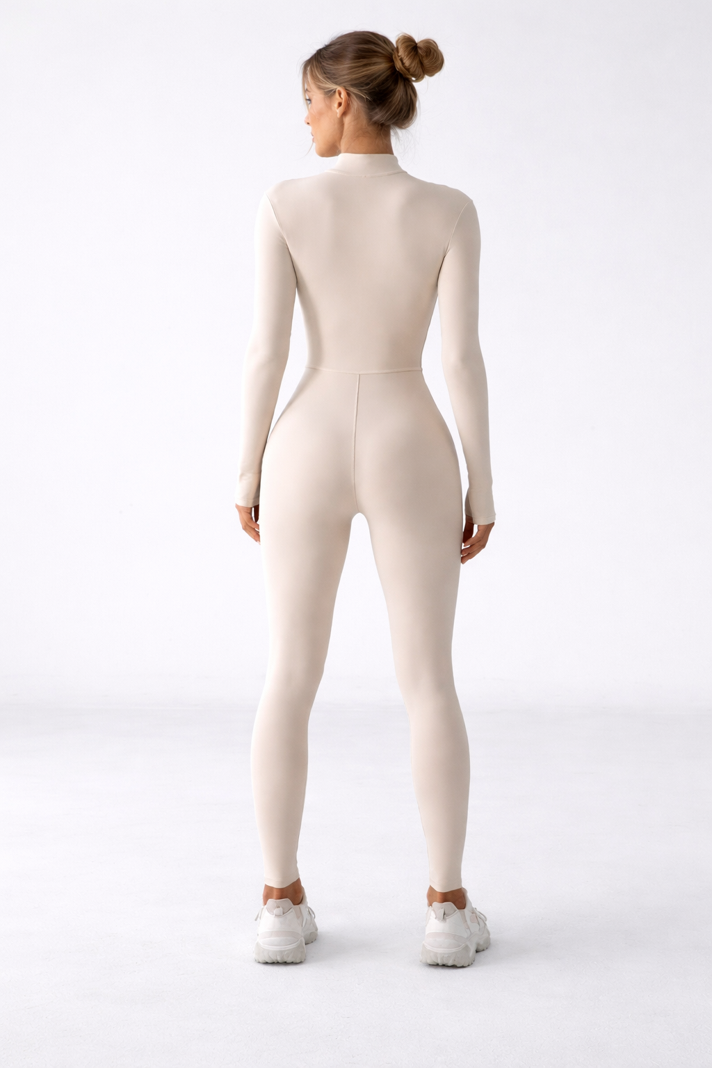 Sculpt Zip Jumpsuit white