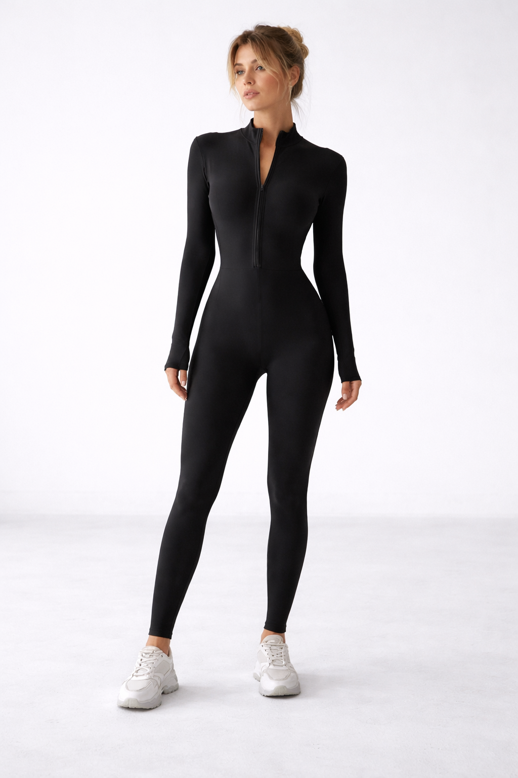 Sculpt Zip Jumpsuit white