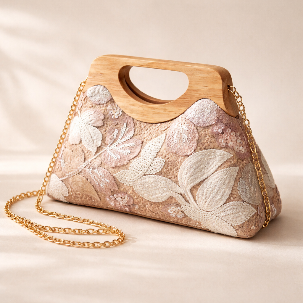 Blossom Wood Clutch