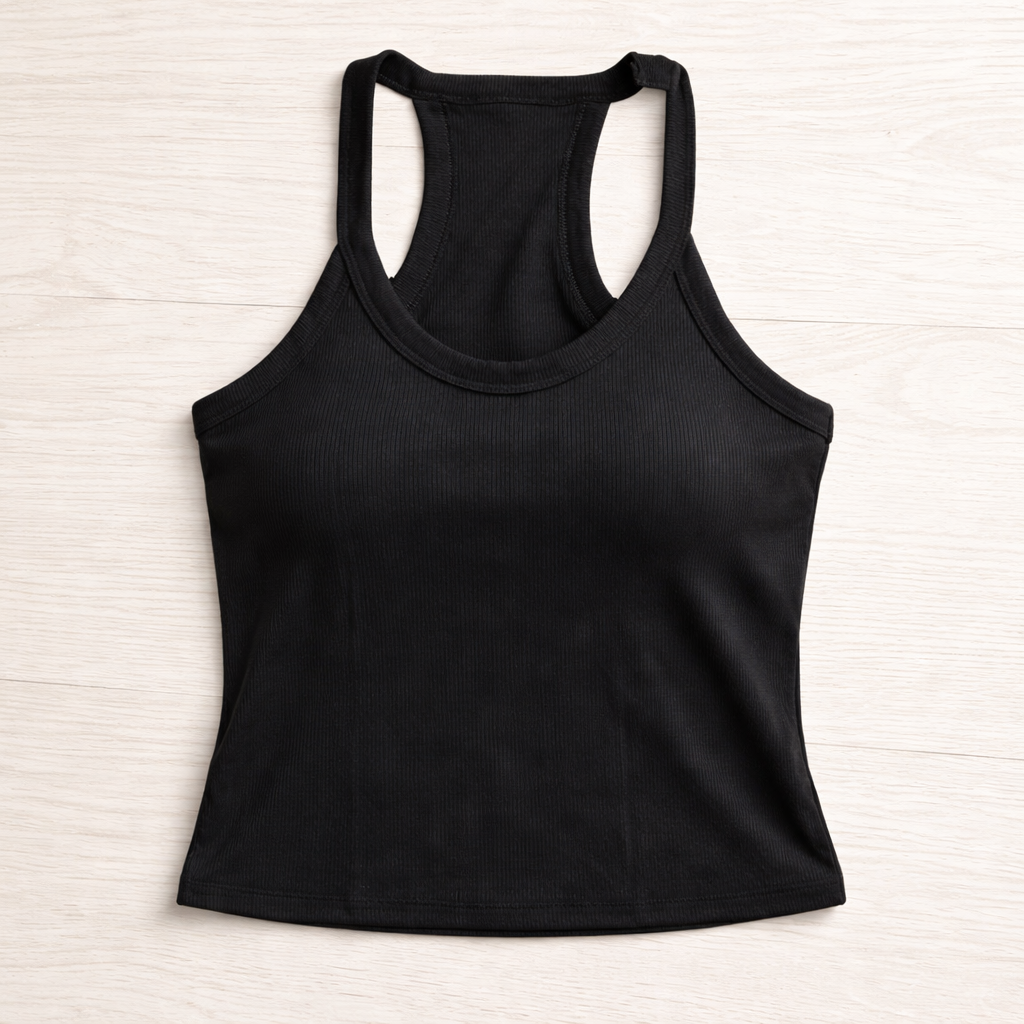 MUSTA RIBBED RACERBACK -TOPPI