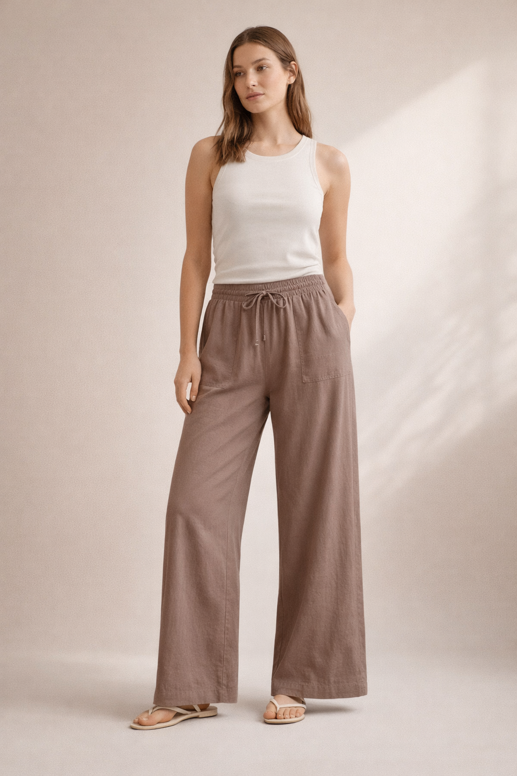 Soft Taupe Wide Pants – koko L