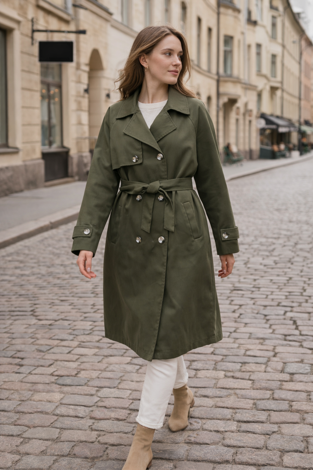 Ajaton Olive Classic Trench Coat XXL