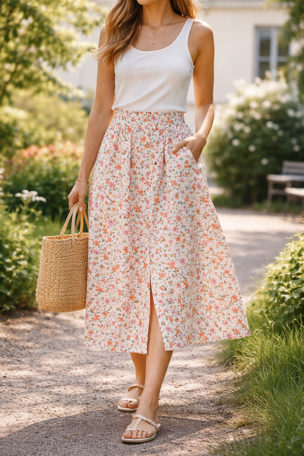 Kukkakuosinen Kesähame XL