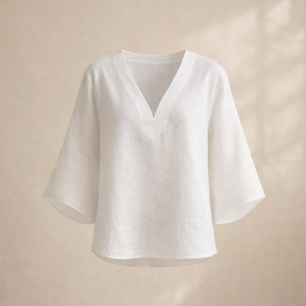 Linen Breeze – V-pääntie pusero