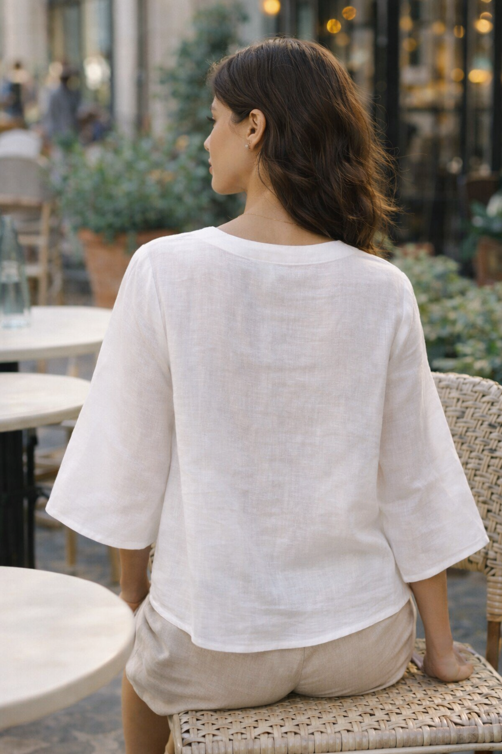 Linen Breeze – V-pääntie pusero