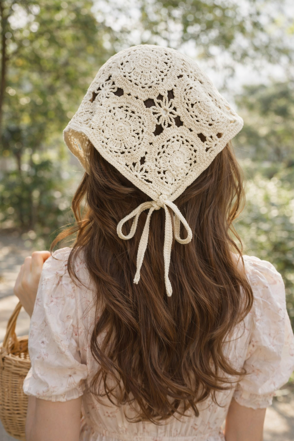 Boho Crochet Headscarf – virkattu huivipanta