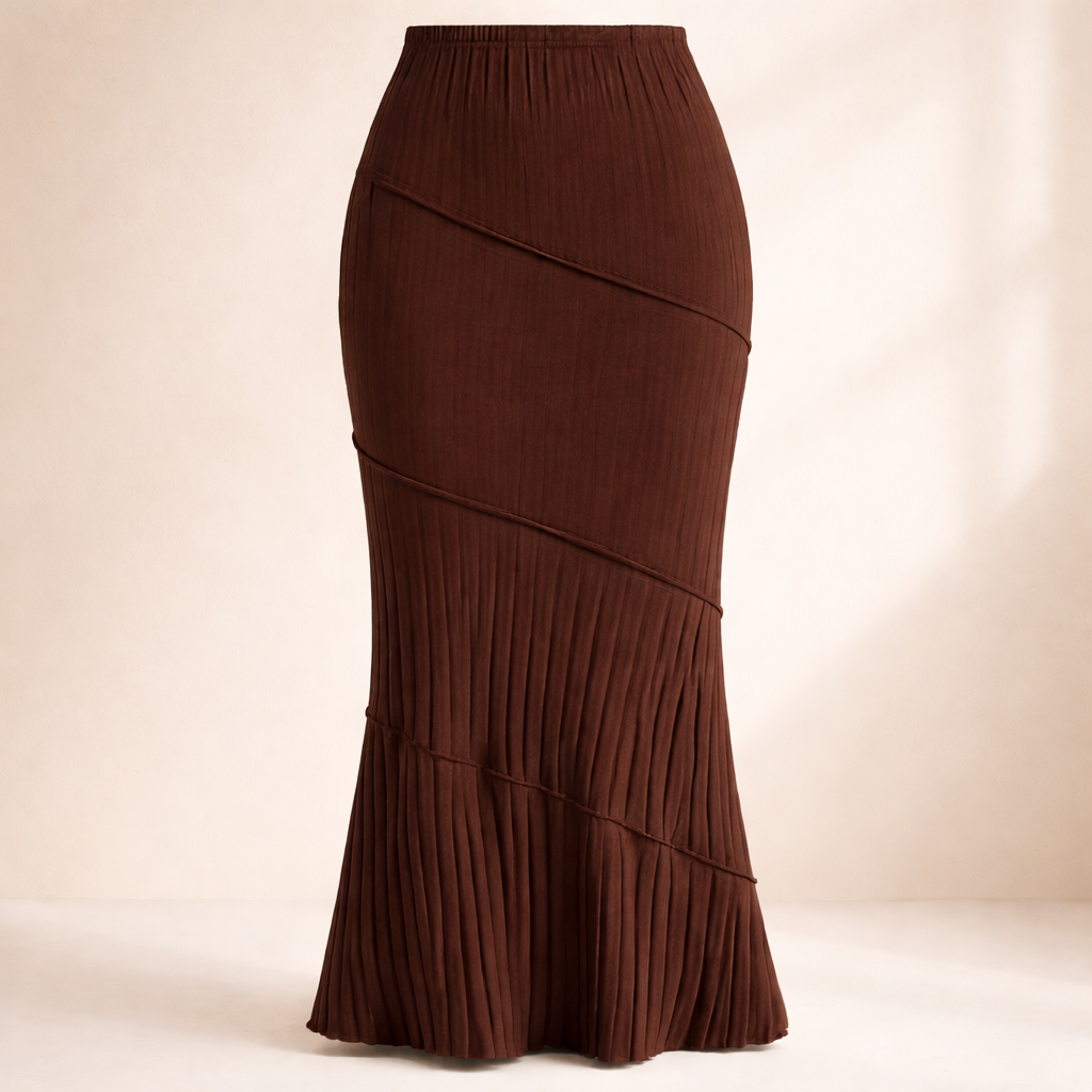 Aurora Pleated Mermaid Skirt – Coffee L