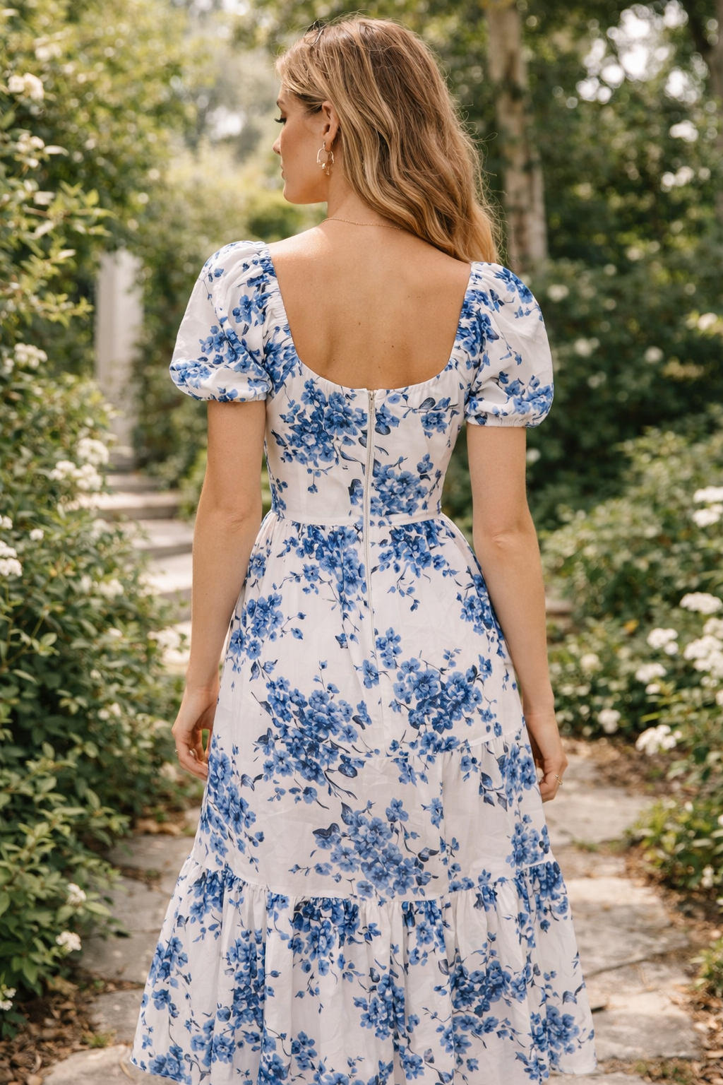 Blue Blossom Midi Dress | S