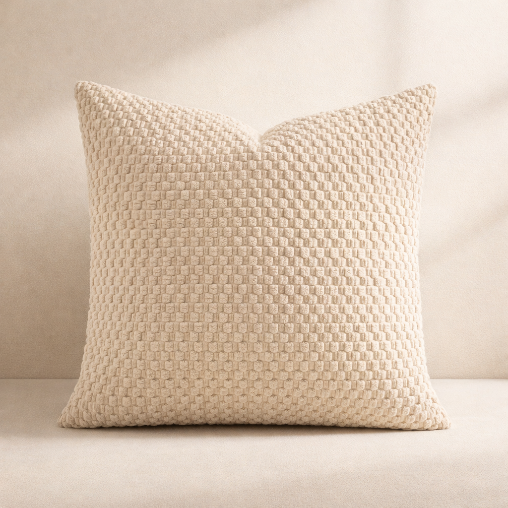 Teksturoitu Beige Tyynynpäällinen – Boho Nordic