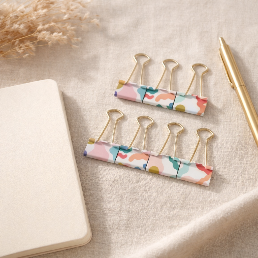 Golden Binder Clips – minimalistiset paperiklipsit (8 kpl)