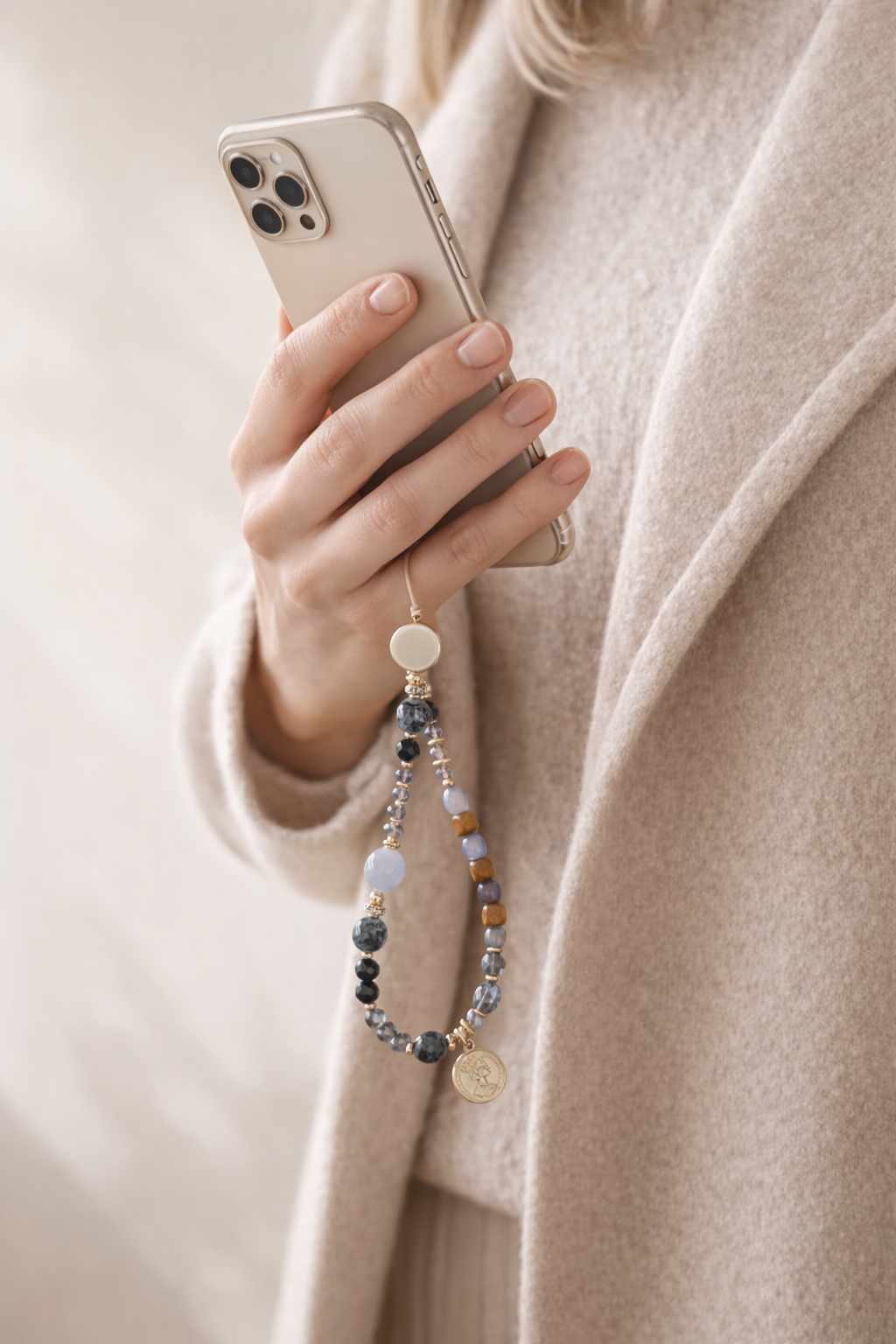 Nordic Charm Phone Strap – Blue Grey