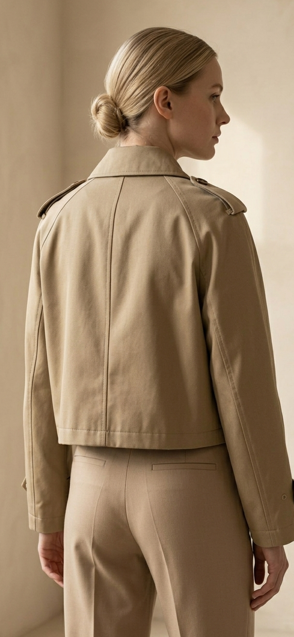 Cropped Trench -takki – Khaki L
