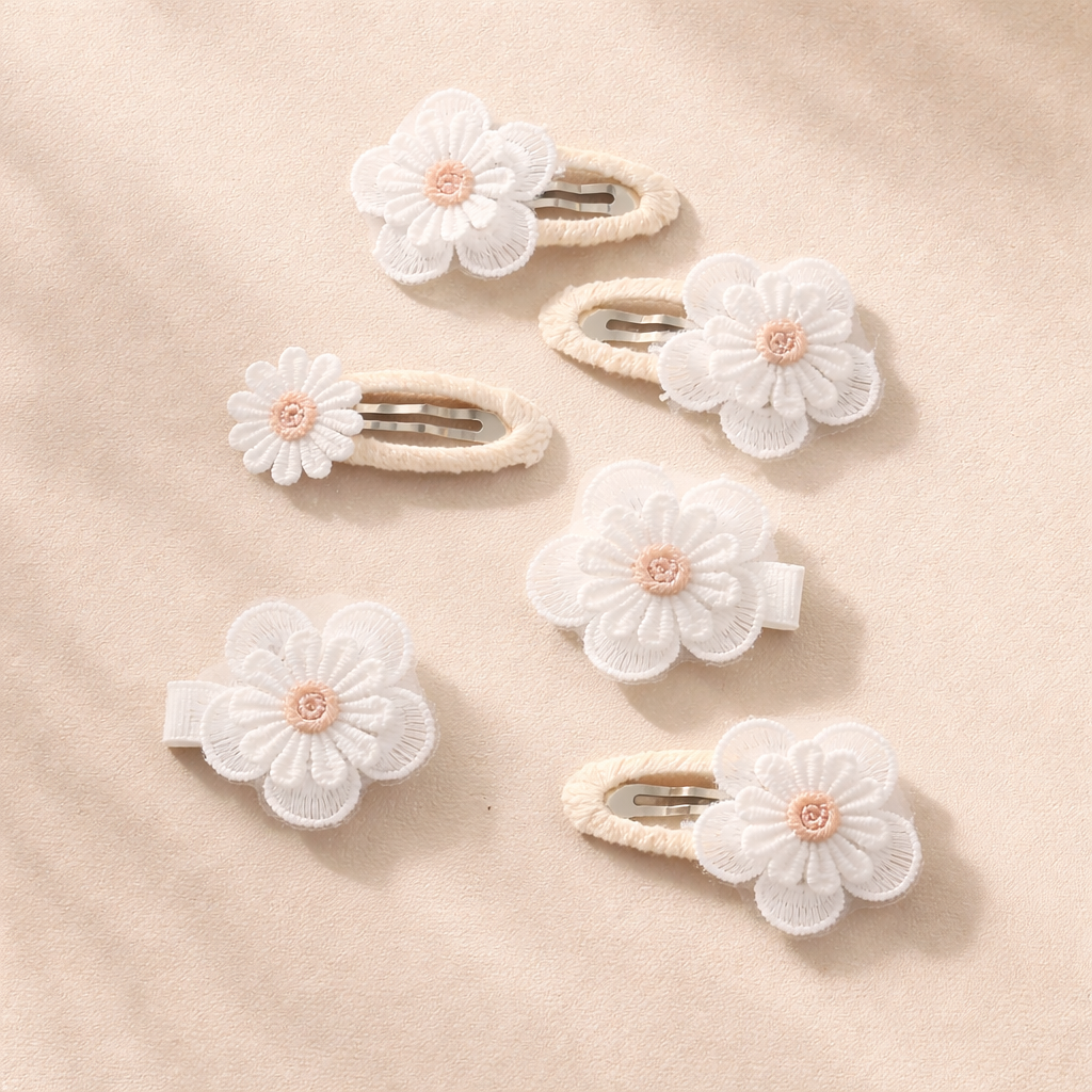 Kukkahairclip-setti (6 kpl)