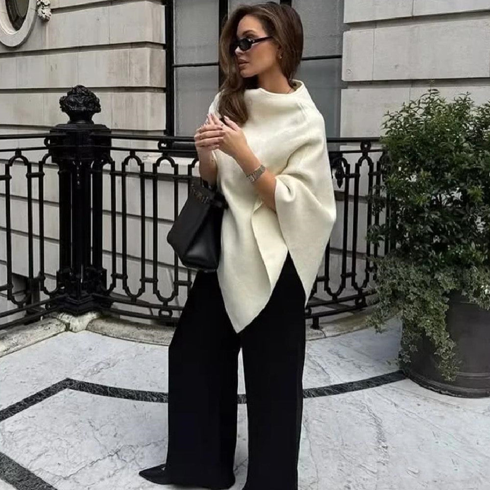 French Minimalist Sweater Shawl – kevyt neulehuivi