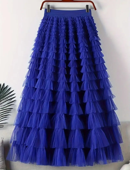 Ruffle skirt blue