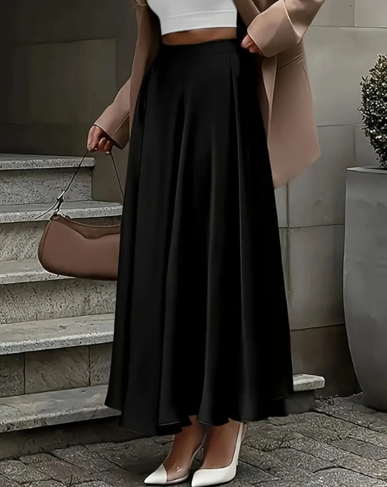 Satiinimaksihame musta