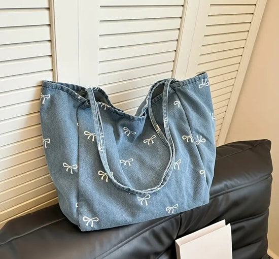 Tote denimlaukku bow