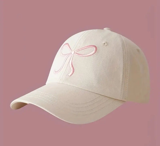 Baseball cap - bow white