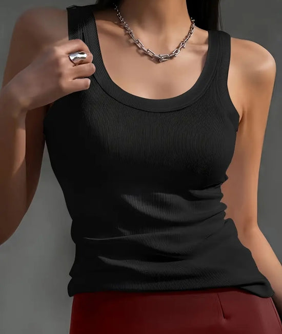 Essential Rib Tank – ribbitoppi schwarz