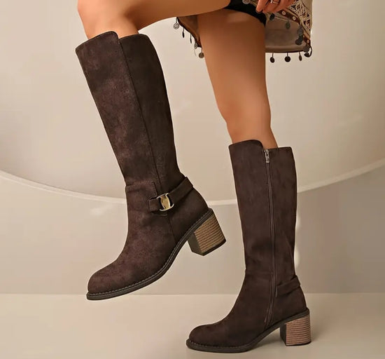Classic Buckle Suede Boots saappaat