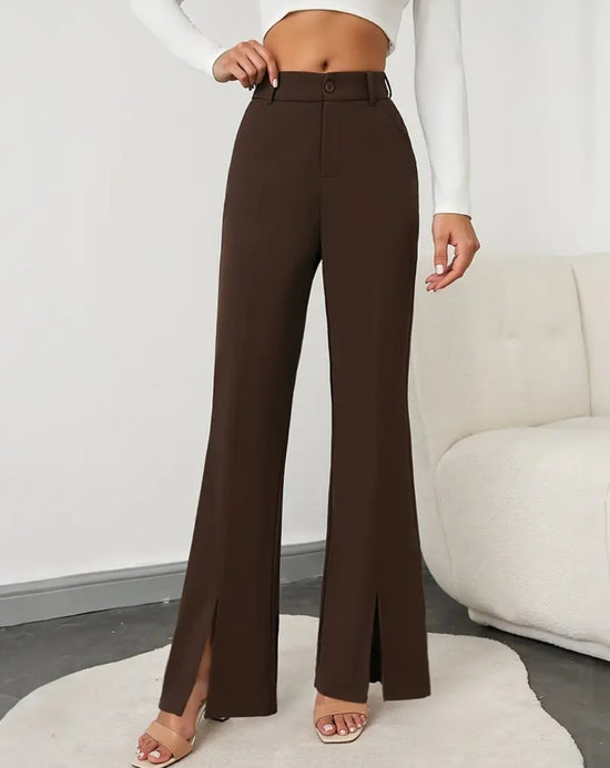 Tailored Split Hem suoralahkeiset housut