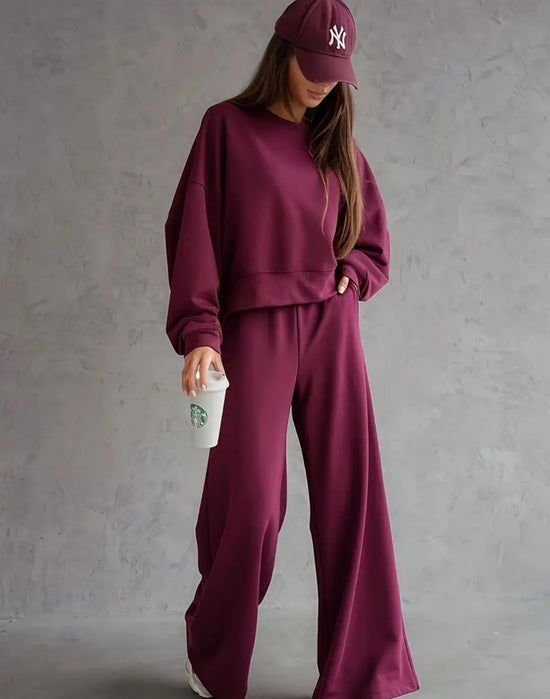 🍷 Urban Luxe Lounge-Set – Burgunderrote Komfort-Edition