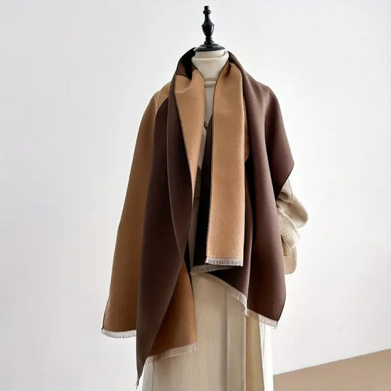 Reversible Luxe – Kaksipuolinen huivi / shaali ruskea