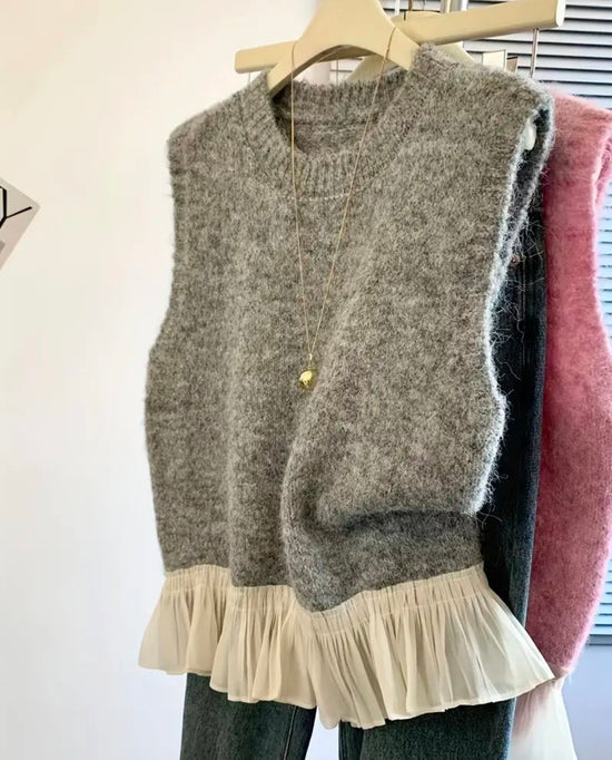 Sof Ruffle Knit Vest