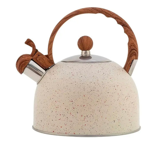 DOTOKCOOK 2,5 L Valkoinen Graniitti -Teekannu Viheltimellä