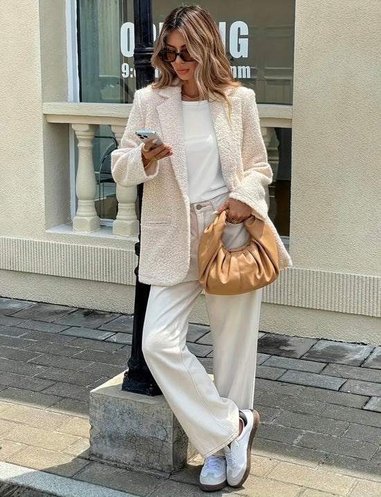 Bouclé Soft Luxe Blazer – Cream