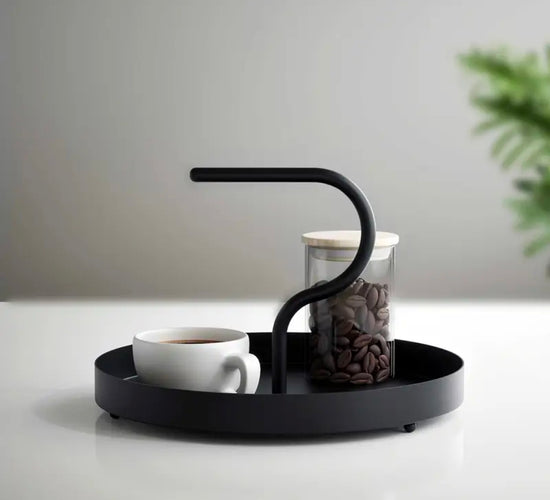 CurveTray – Moderni Metallinen Tarjotin & Koristealusta