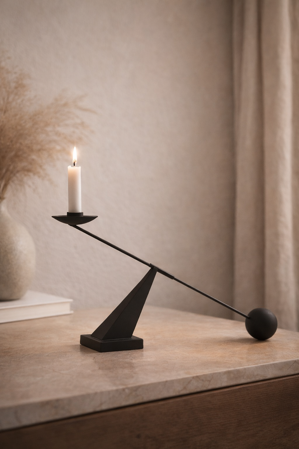 Modern Minimalist Creative Black kynttilänjalka