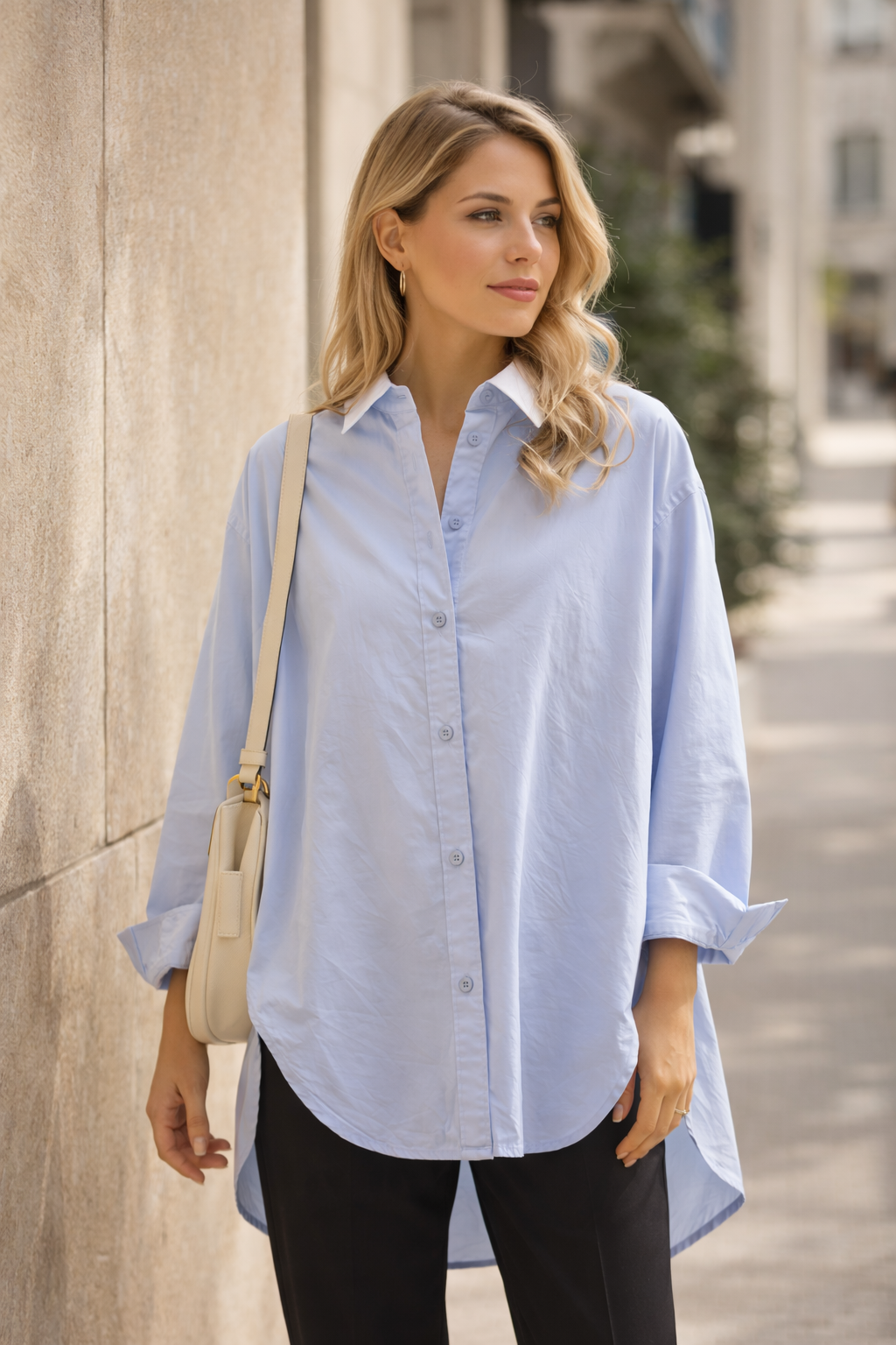 Oversize-paita – kirkas teräksensininen (M)