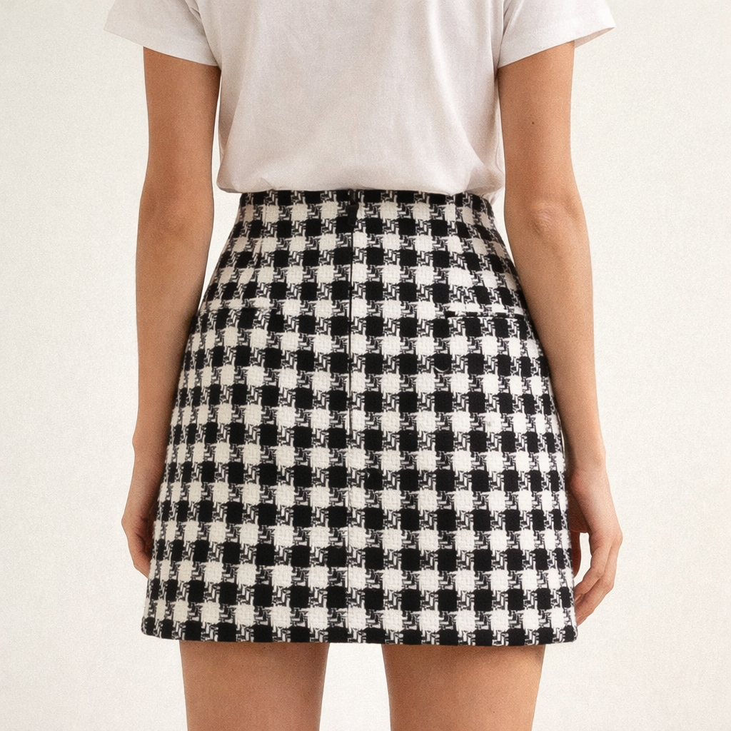 Klassinen ruutukuvioinen minihame, koko S