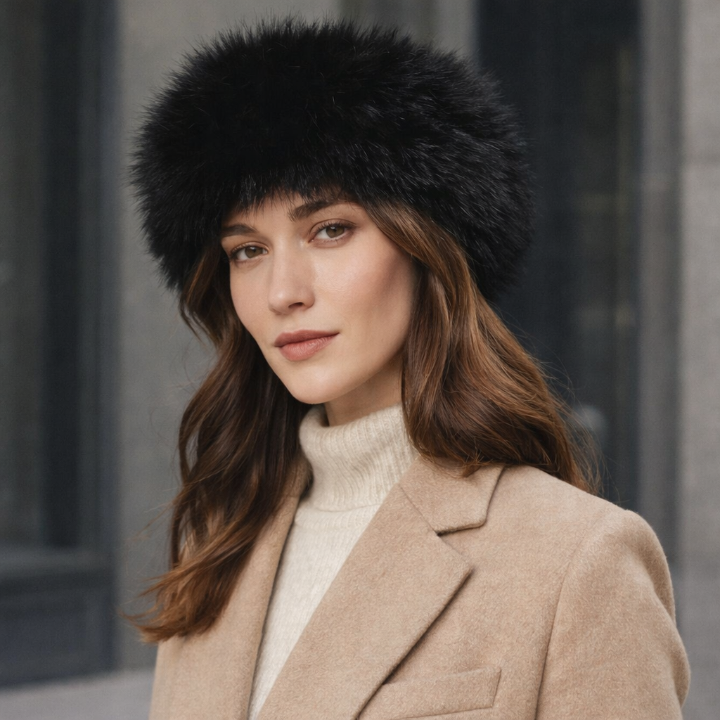 Faux Fur -korvalämmitin | Musta