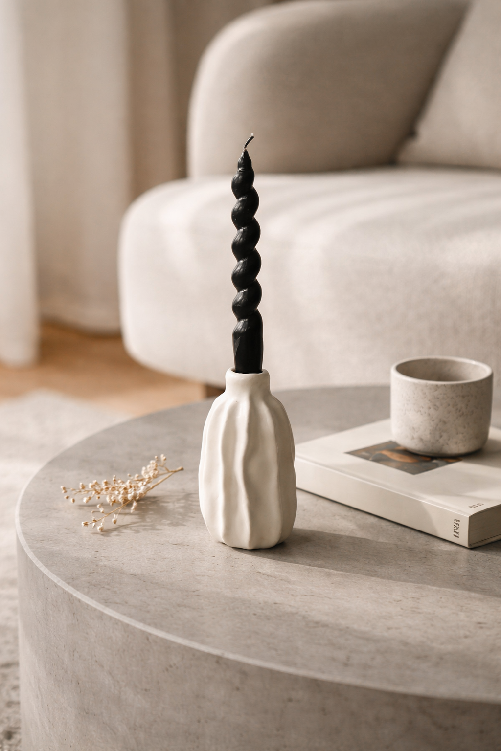 Minimalistinen keraaminen kynttilänjalka / large