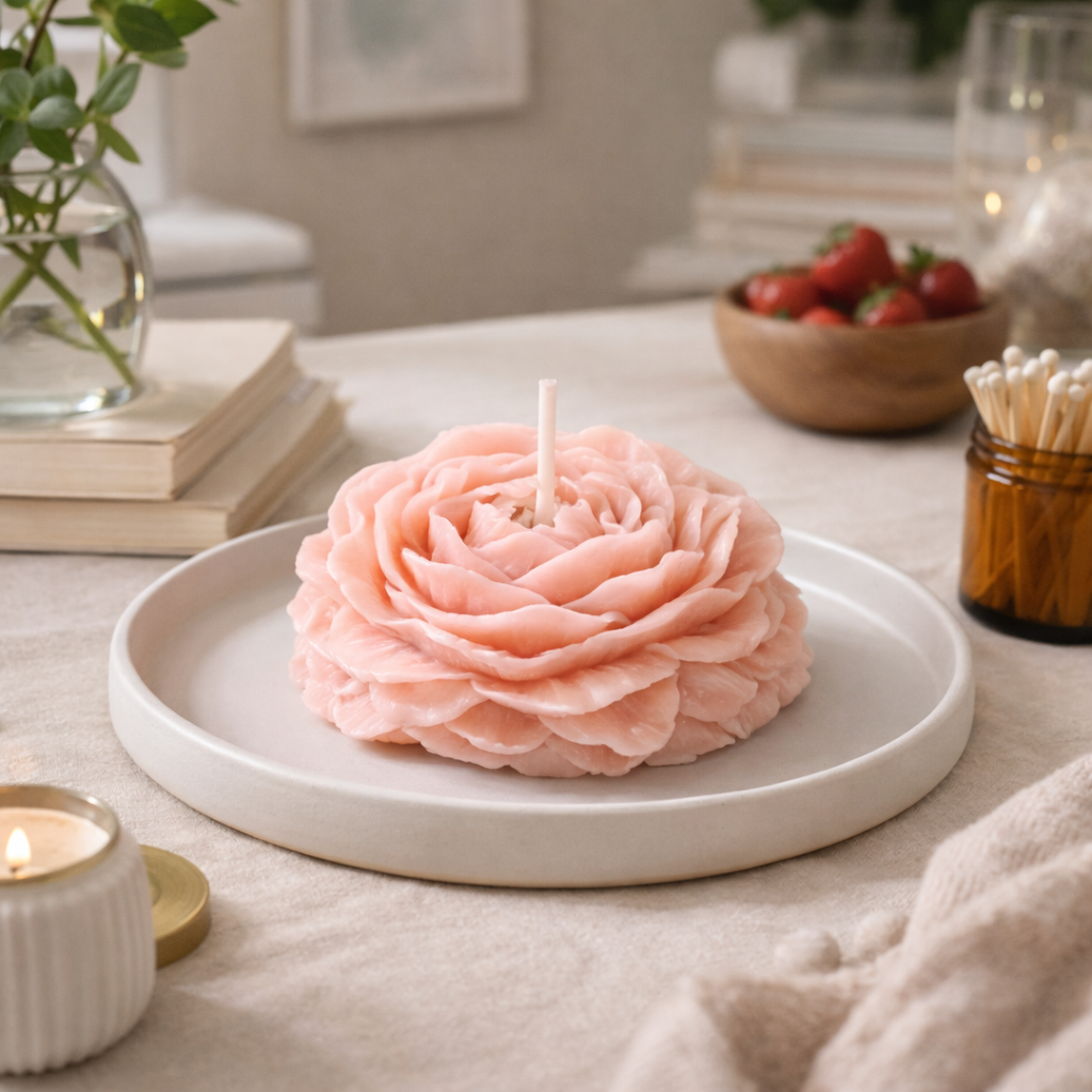 Ruusukynttilä – vaaleanpunainen